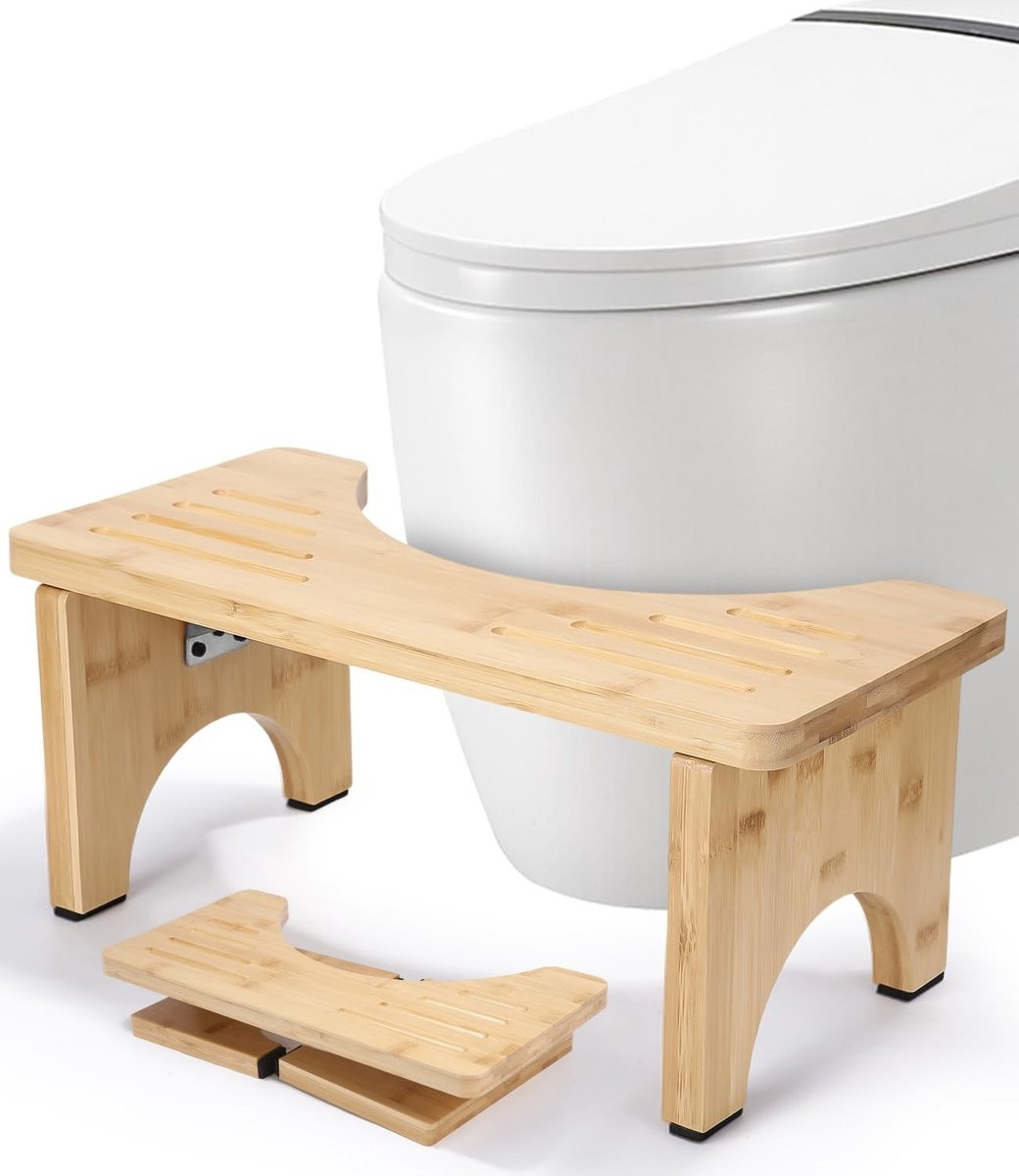 Omgoods Bamboe Toiletkruk voor Volwassenen - Ergonomische en Vouwbare Toiletstoel