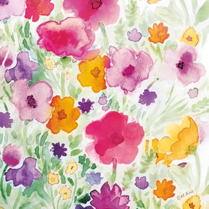 Papstar Servietten 88083 Flower Field, 33 x 33 cm, 1/4-Falz, 3-lagig, 20 Stück