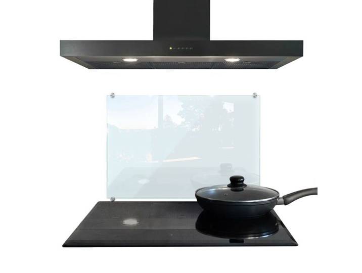 Fond de hotte en verre trempé transparent 60x40 cm Protection murale cuisine élégante et facile à nettoyer