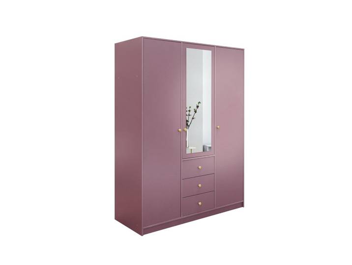 DREHTÜRENSCHRANK GALIO 149/200/57,5 cm 3-türig mit Spiegel Violett