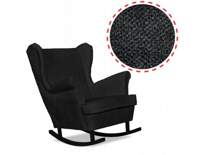 Family Meble Schaukelstuhl Family Meble Bella Schaukelsessel Ohrensessel schwarz 84x92x104 cm