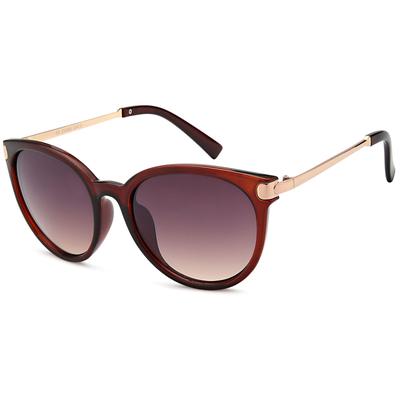 Sonnenbrille STYLEBREAKER "Cat-Eye Sonnenbrille", Damen, braun (gestell braun, gold, glas braun verlauf), Modisch, Sonnenbrillen Sonnenbrille