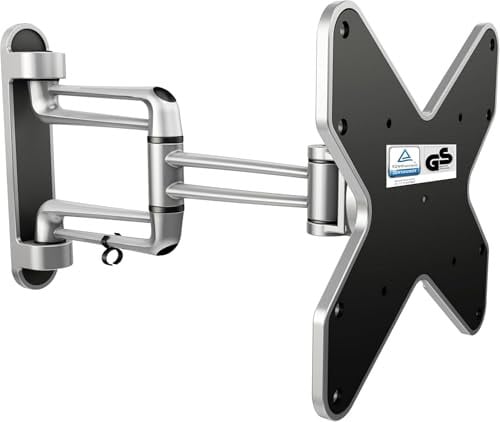RICOO S2122 TV muurbeugel universeel voor 15-37 inch, draaibaar en kantelbaar, VESA 75x75, zilver
