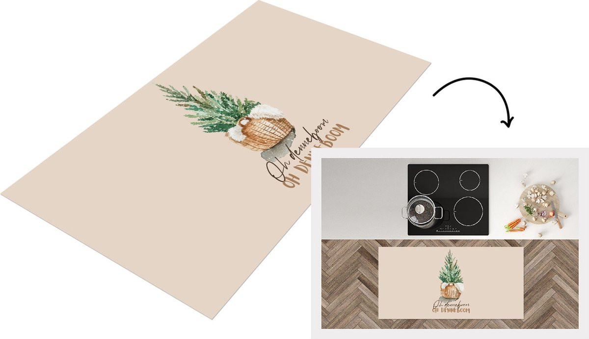 KitchenYeah Keukenloper Kerst Quotes Oh Denneboom Vinyl 120 x 60 cm