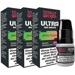 8 ml Totally Wicked ULTRA Nic Salts - 2,0 % (20 mg/ml) Apple Peach, 3er Pack