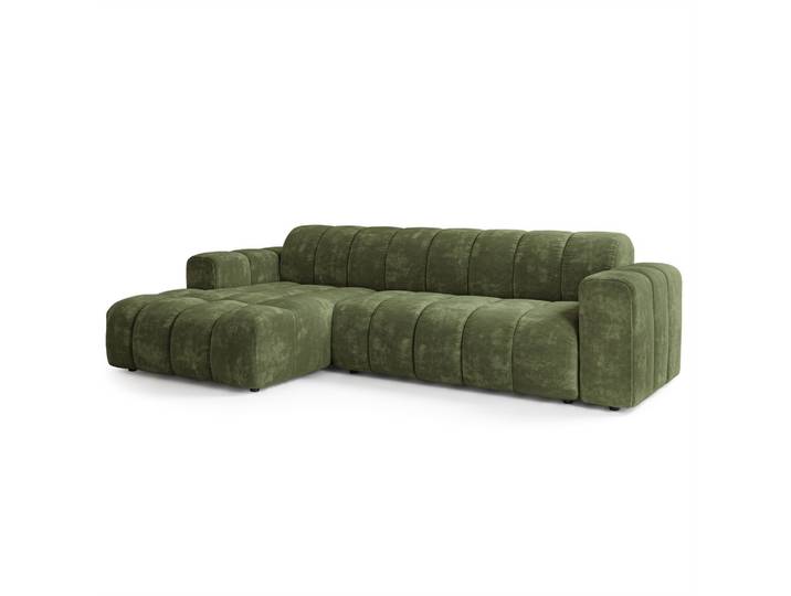 ECKSOFA SETIA LM L-S Grün Chenille