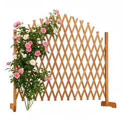 Relaxdays Rankgitter Holz ausziehbar Orange