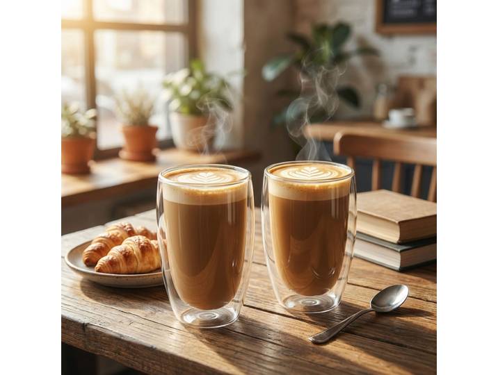 2er-Set Doppelwandiges Kaffee-Glas, 450 ml