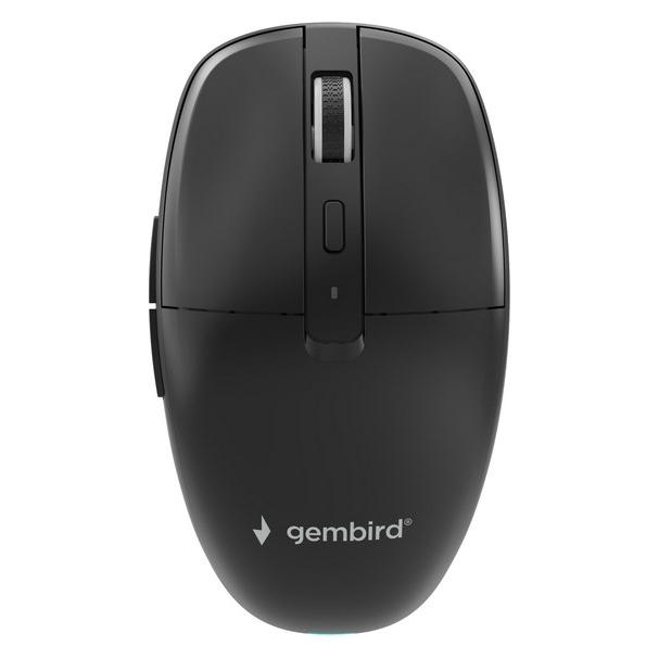 Gembird MYSZ BEZPRZEWODOWA DUAL-MODE (2.4G + BT) 1600 DPI 6 PRZYCISKÓW KOLOR CZARNY (Kabellos) (MUSW2-6B-01)