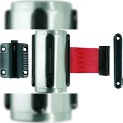 Alco Gurt-Wandkassette Innenbereich 50 mm 3 m Edelstahl mit rotem Gurt