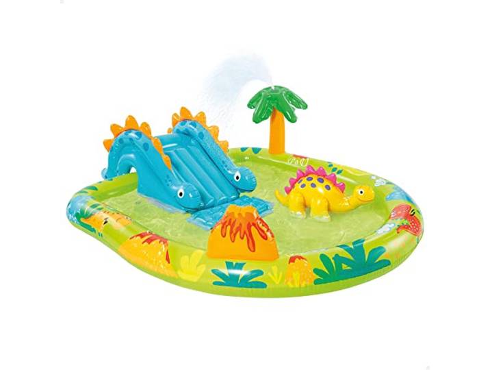 Intex 57166NP Spielplatz klein Dino dinausore Aufblasbares Spielfeld, Mehrfarbig