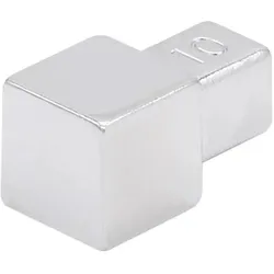 Eckstück Quadratprofil Alu silber hochglanzeloxiert (H= 11 mm)