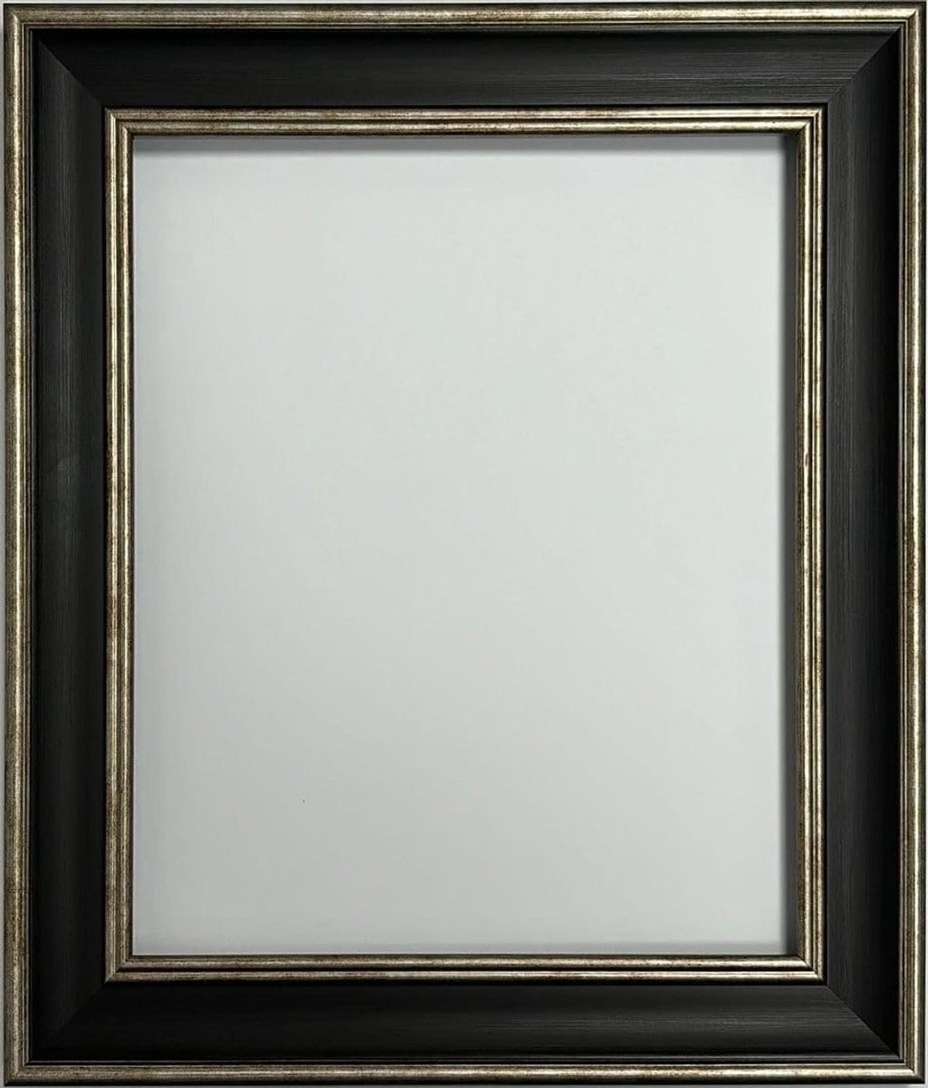 Fotolijst Zwart Scandi Stijl Distressed Zilver - Wanddecoratie - 40 x 40 cm