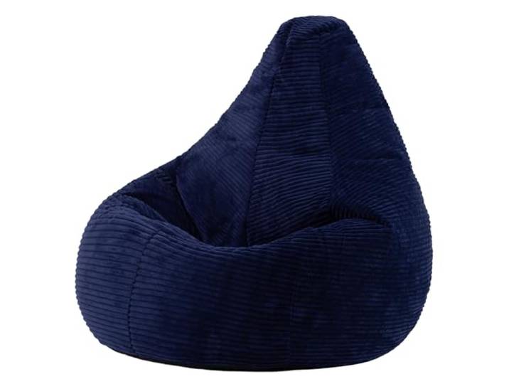Icon Dalton Sitzsack Cord mit Füllung, Blau In Deutschland Hergestellt, Sitzsack Erwachsene, Weicher Cordstoff, Gaming Sitzsack für Wohnzimmer und Schlafzimmer