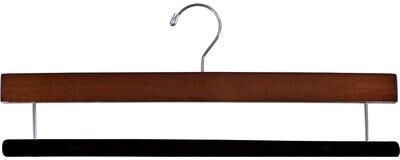 The Great American Hanger Company Extra Long Wooden Pants Hanger with Flocked Non-slip Velvet Bar