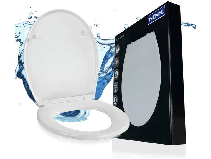 WC-Sitz WENKO Samos , weiß, B:37,5cm L:44cm, Duroplast, WC-Sitze, WC-Sitz