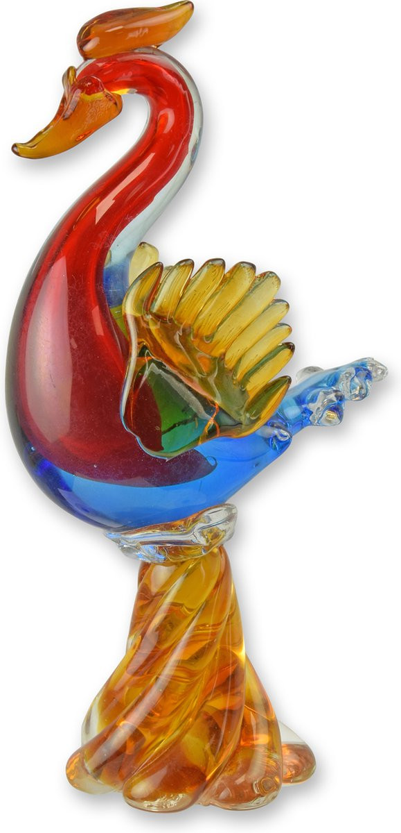 Murano stijl Glazen Vogel Hoogte: 31 cm