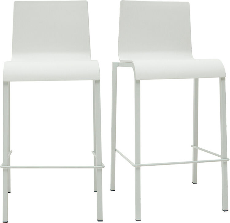 Miliboo Designer Barhocker stapelbar weiß H65 cm (2er-Satz) KUPA