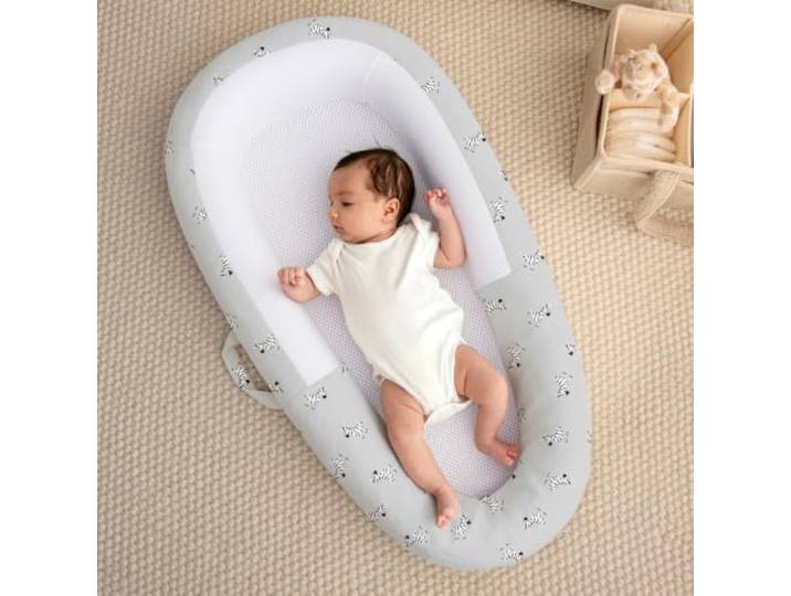 PurFlo Sleep Tight Babybett Sicher für den Schlaf über Nacht Vollständig atmungsaktive Babynest-Alternative Neugeborene Essentials 0-8 m Zebra