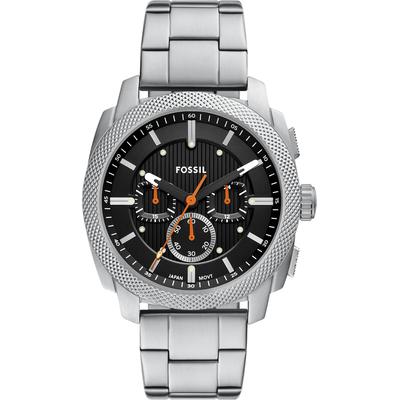 Chronograph FOSSIL "Machine", schwarz (edelstahlfarben, schwarz), Armbanduhren, Herren, Chronograph, Quarzuhr, Armbanduhr, Herrenuhr, Edelstahlarmband, analog