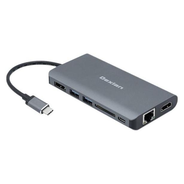 Dexlan USB 3.1 Gen. 1 Typ C Dockingstation mit Power Delivery (USB-C, 3 Ports) (310757)