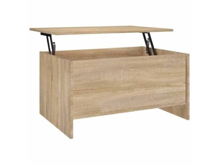 LASWWQMRF Couchtisch Höhenverstellbar 80x55,5 cm Sonoma-Eiche Vielseitiger Wohnzimmertisch mit Anhebbarer Tischplatte und Verstecktem Fach für Zeitungen, Fernbedienungen und Snacks.