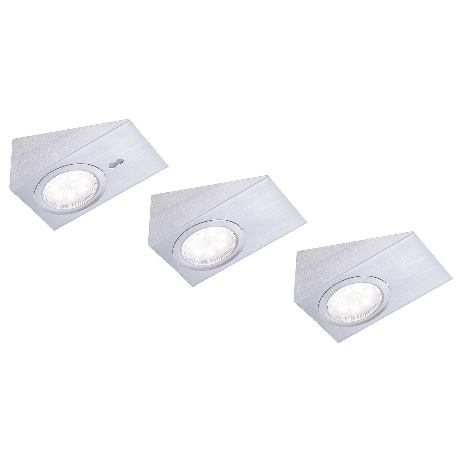home24 Theo II LED-onderbouwverlichting, zilver, B x D x H: 12 x 4 x 8 cm