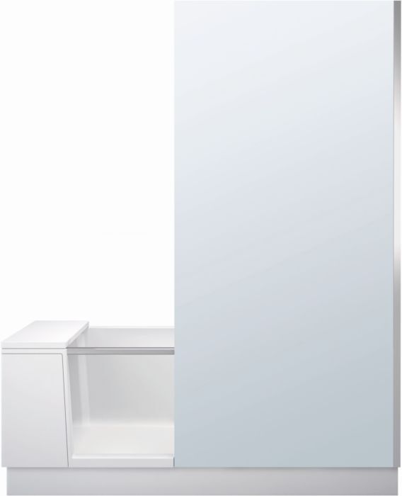 Duravit Shower + Bath Badewanne 700455000100000 170 x 75 x 21,05 cm, Spiegelglas, Nische, Glas rechts, montierte Tür, weiß