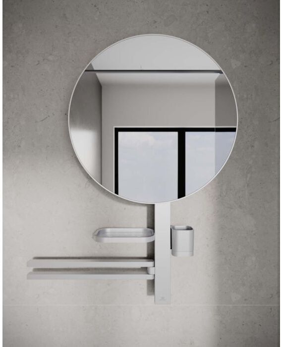 Ideal Standard Accessoir-Bar L800 BD587SI mit Handtuchhalter und Spiegel 500mm, Silver