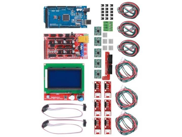 3D Druckerkit RAMPS 1.4 + für Mega 2560 CH340 + 12864 Controller + A4988 Spanplatten Teile, 3D Druckerzubehör Passend für Reprap Drucker