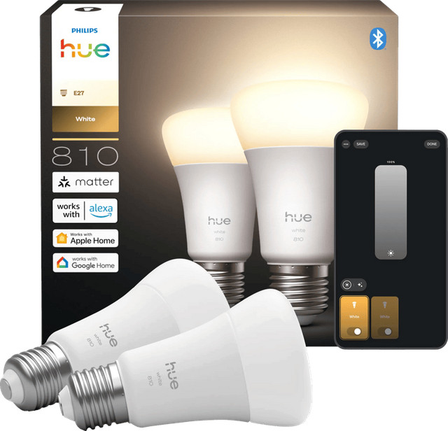 Philips Hue A60 White E27 LED lamp 2-pack
