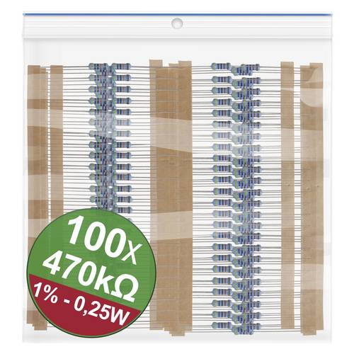 Quadrios 22P056 22P056 Metallschicht-Widerstand Sortiment 470kΩ axial bedrahtet 0.25W 1% 1 Set