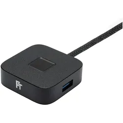 FeinTech FPS400 Fingerabdruck-Sensor für Windows Hello mit USB 3.0 Hub schwarz, Notebook Security, Schwarz