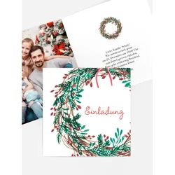 Einladungen Weihnachtskarten selbst gestalten mit Spruch und Fotos im Onlinedesigner bei Meine-Kartenmanufaktur.de