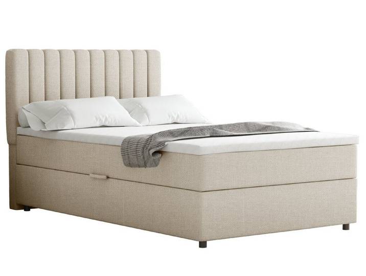 Homesy Boxspringbett EVEREST – Komfortables Einzelbett im modernen Trenddesign (Bett inkl. einem Bettkasten und Topper), Große Auswahl an Polsterfarben