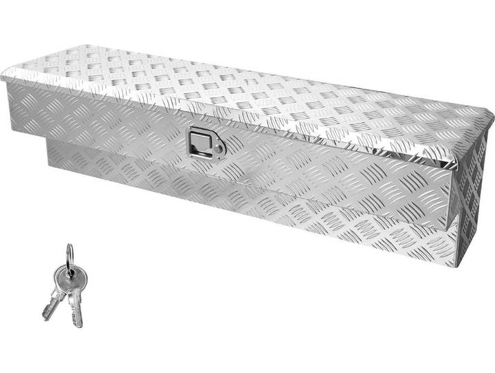 Caisse à outils VEVOR pour surface de chargement\, caisse de rangement en aluminium avec motif profilé\, organisateur de rangement avec serrure & clé\, idéal pour pick-up\, surface de chargement\, camping-car\, remorque\, 1219x340x330 mm