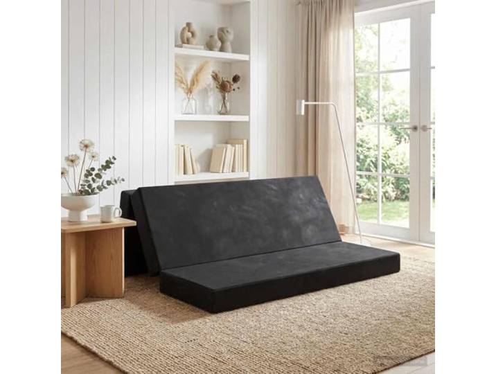 Klappsofa Bett 200 x 67 x 45cm Schwarz Faltbares Design,Polyesterstoff,Schaumstoffpolsterung,Reißverschlussbezug,manueller Mechanismus