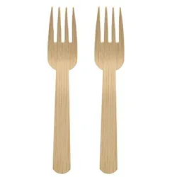 PAPSTAR 50 Gabeln, Bambus "pure" 14 cm