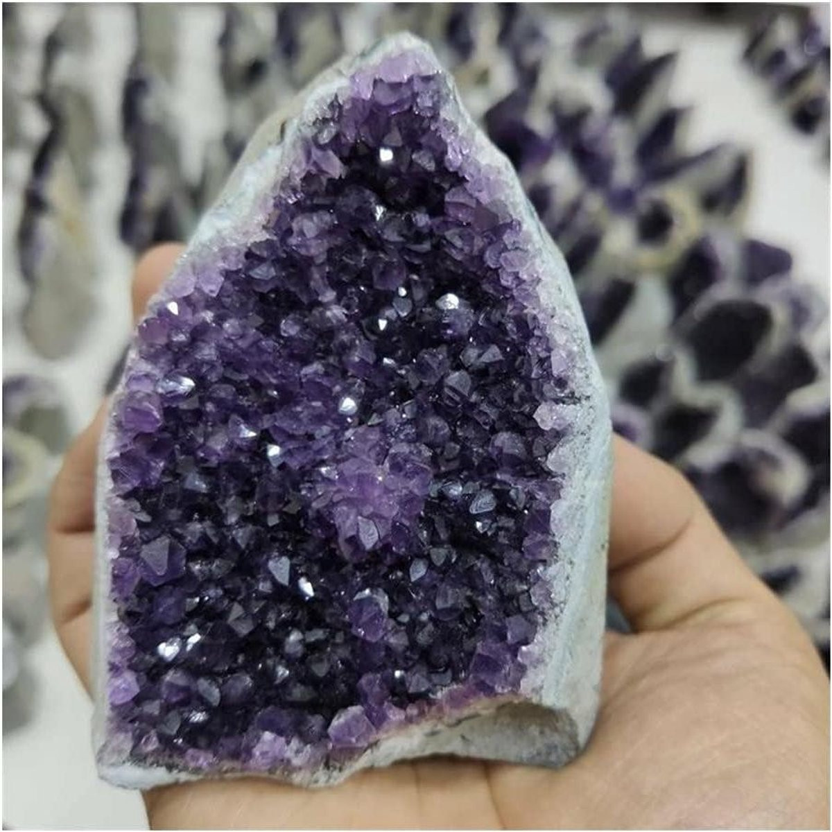 Amethist Cluster Paars - Natuurlijke Kwarts Geode - 400 gram