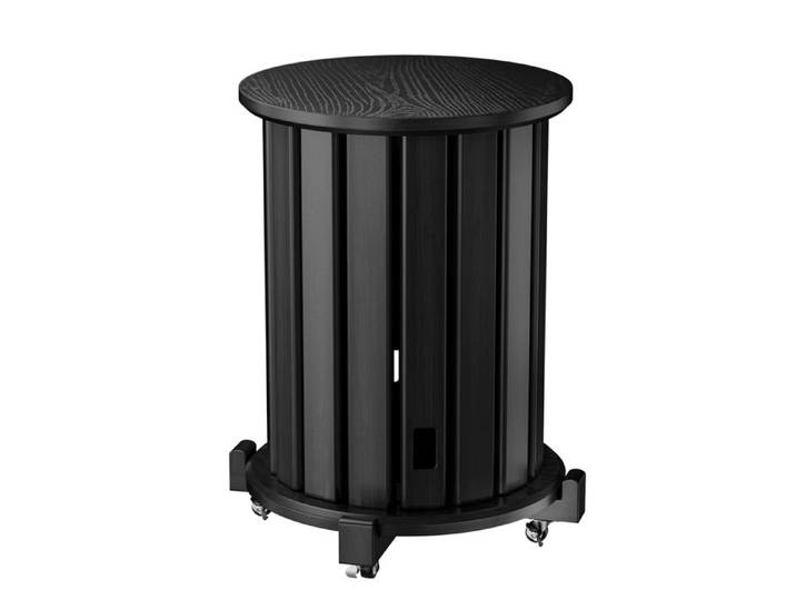 4PCS Tabourets Empilables - WILITTO - bois massif - roulettes pivotantes - pour les petits appartements - 35x35x46cm - Noir