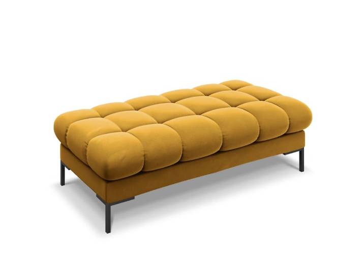 Banc 2 places en tissu velours jaune