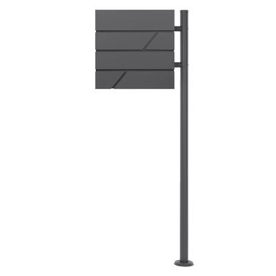 ML-Design ECD Germany Standbriefkasten Anthrazit Edelstahl mit Zeitungsfach, freistehend, Postkasten Anthrazit pulverbeschichtet