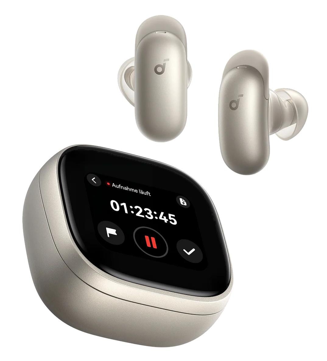 soundcore Liberty 5 Pro Max In-Ear Bluetooth-Kopfhörer Noise Cancelling Display, KI-Assistent; gold D1204GB1