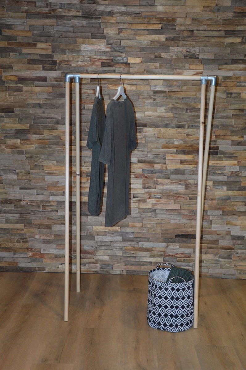 Design85 Basic kledingrek van hout B/D/H: 80 x 50 x 150 cm