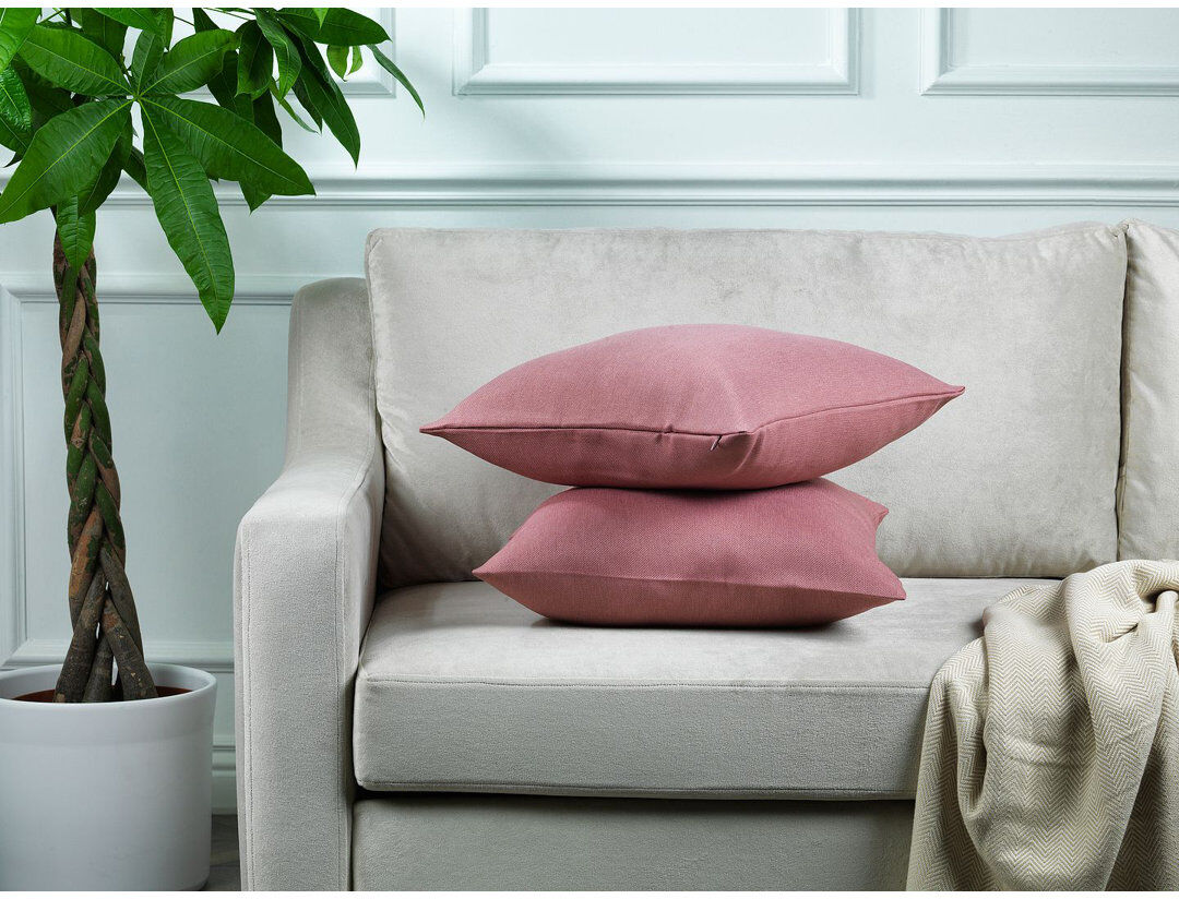 Lilijan Home & Curtain Indoor / Outdoor Rectangular Lumbar Pillow Cover - 1 Pc Pink 50 x 50cm