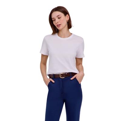 T-Shirt FALKE "Essential Cotton", Damen, Gr. S, weiß (2000), Shirts T-Shirt