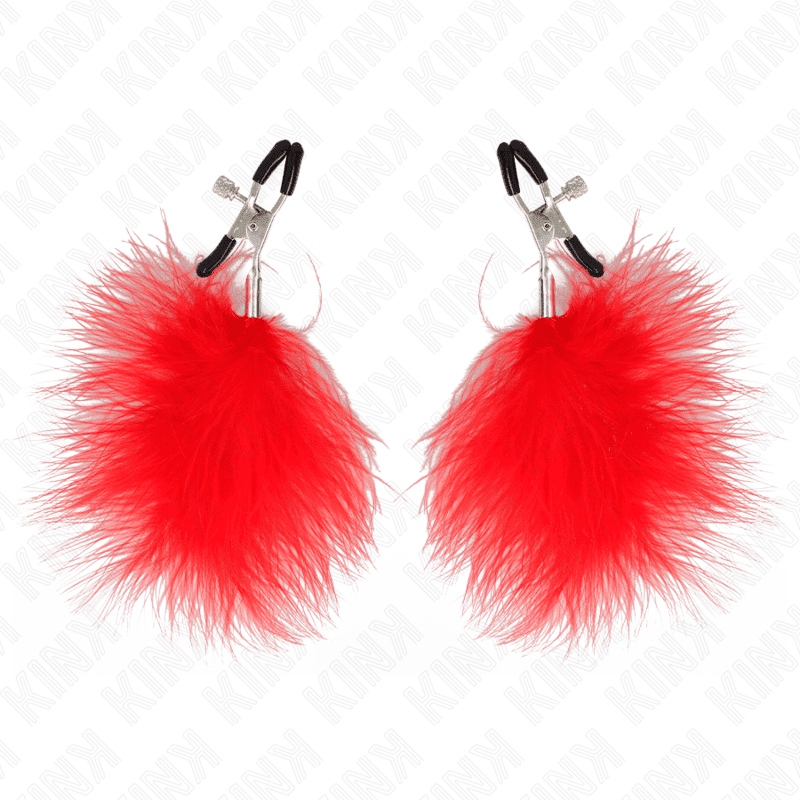 KINK NIPPLE GRIP pince à tétons plume rouge 7 cm
