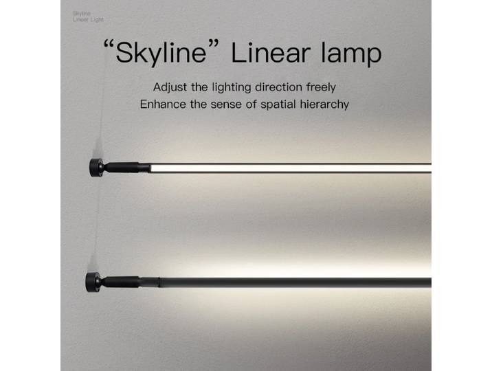 Bricolage Long LED horizon applique murale bande d'acier lumineuse linéaire pas de décoration de lumière principale, salle d'exposition créative minimaliste moderne
