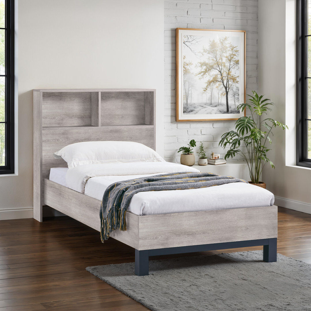Wade Logan Yonkers Kingsize (5') Bed Grey Single (3')