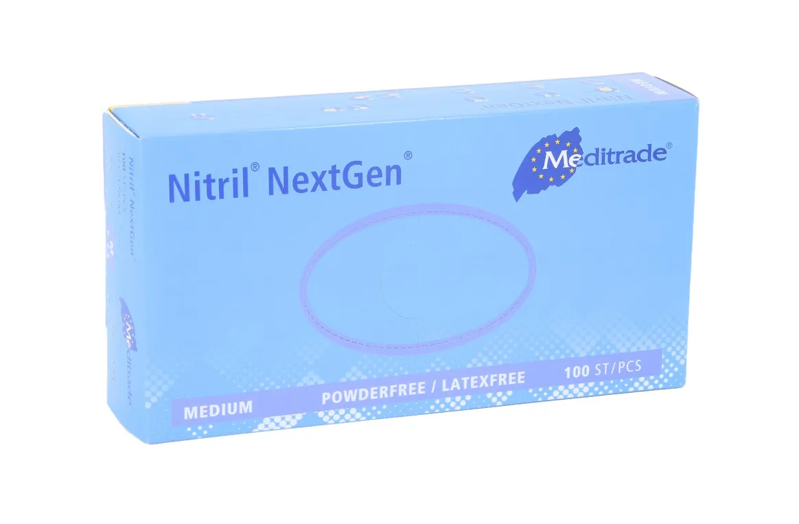 Meditrade Nitril NextGen Labor-Handschuhe, puderfrei blau (100 Stück) Gr. M 1283-M